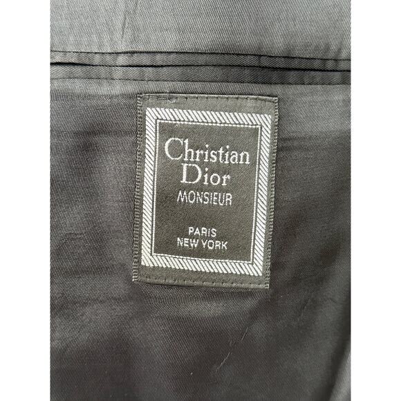 Vintage Christian Dior Union Made USA Men’s 44R 100% Wool Gray Stripe Sport Coat - Picture 9 of 11